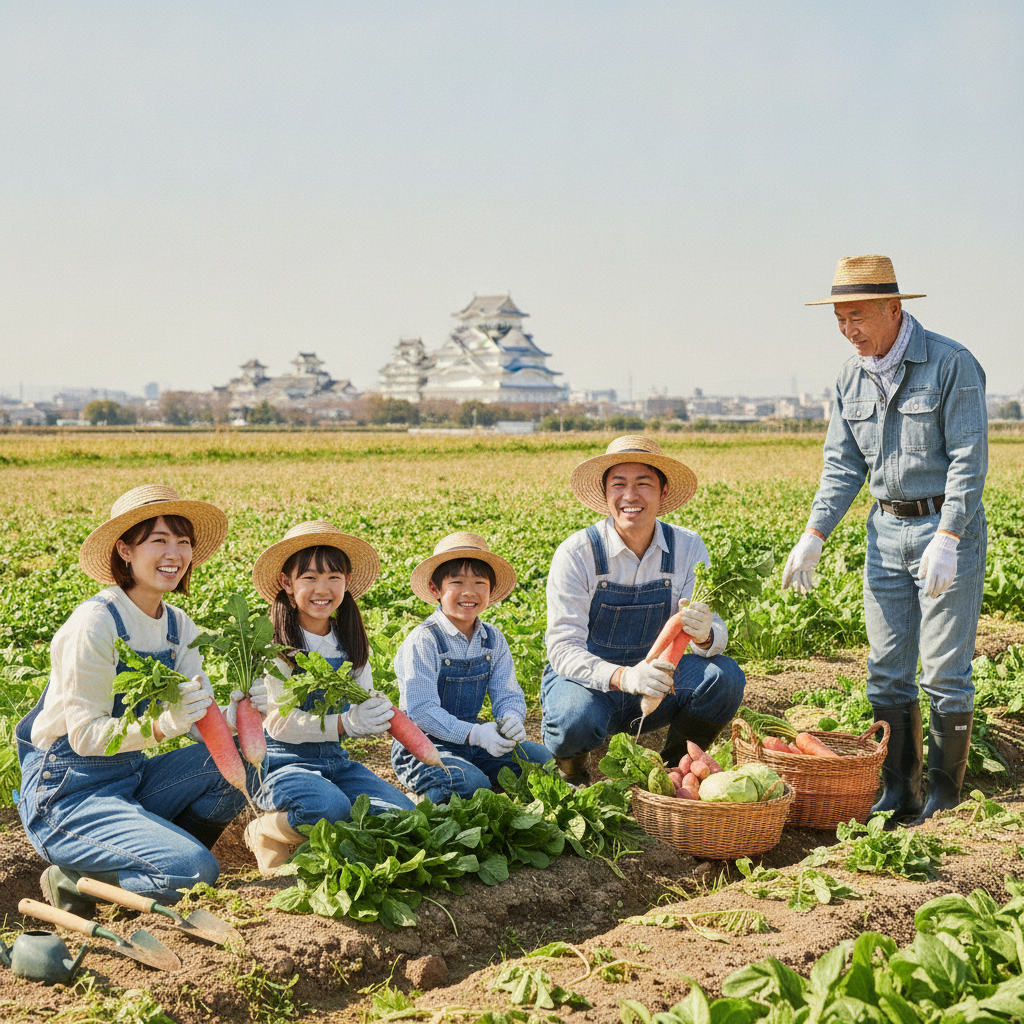 姫路市周辺で、家族みんなで季節の野菜を収穫できる農業体験プログラムはありますか？