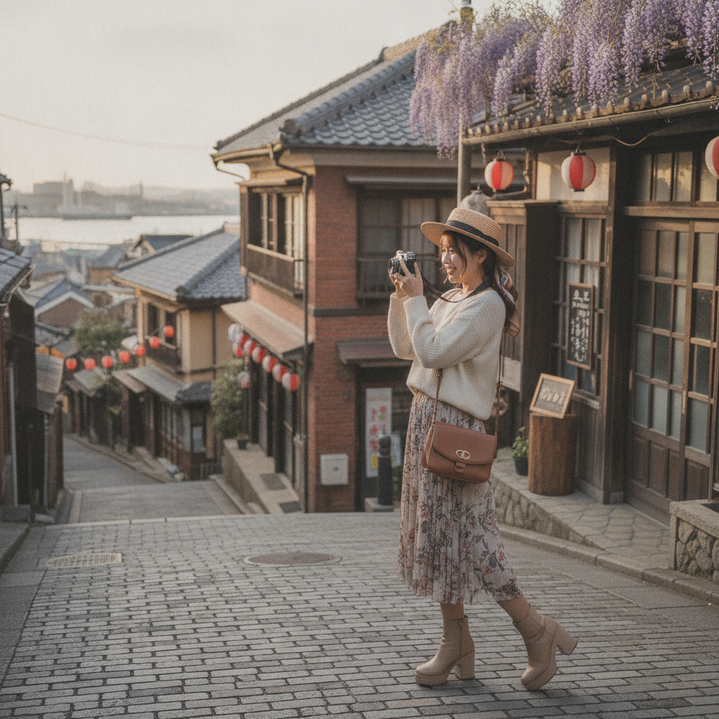 長崎のレトロな街並みを背景に、SNS映えするおしゃれな写真を撮るコツは?聖地巡礼リサーチャーが伝授!