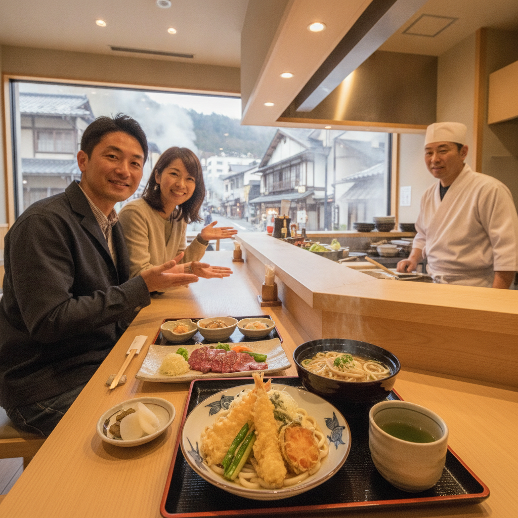 草津温泉で地元の人に愛される、隠れた名店のおすすめ和食ランチを教えてください。