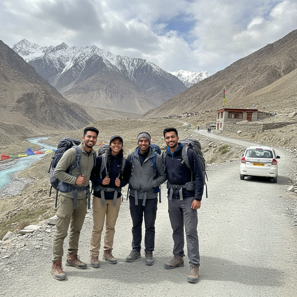 What is the average cost for a budget-friendly Ladakh tour package for young travelers from major Indian cities?