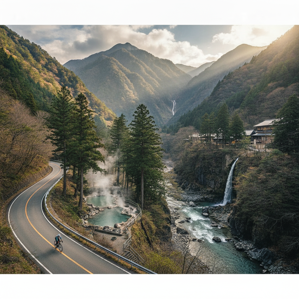 サイクリング中に立ち寄れる、日本の秘境にある温泉や絶景露天風呂はどこにありますか?
