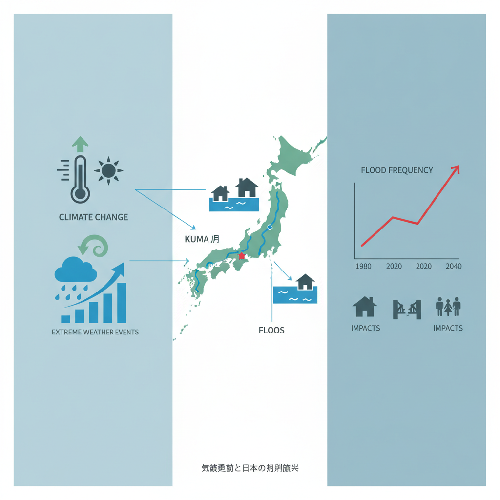 気候変動による異常気象が、日本の主要河川の洪水発生頻度に具体的にどのような影響を与えていますか？