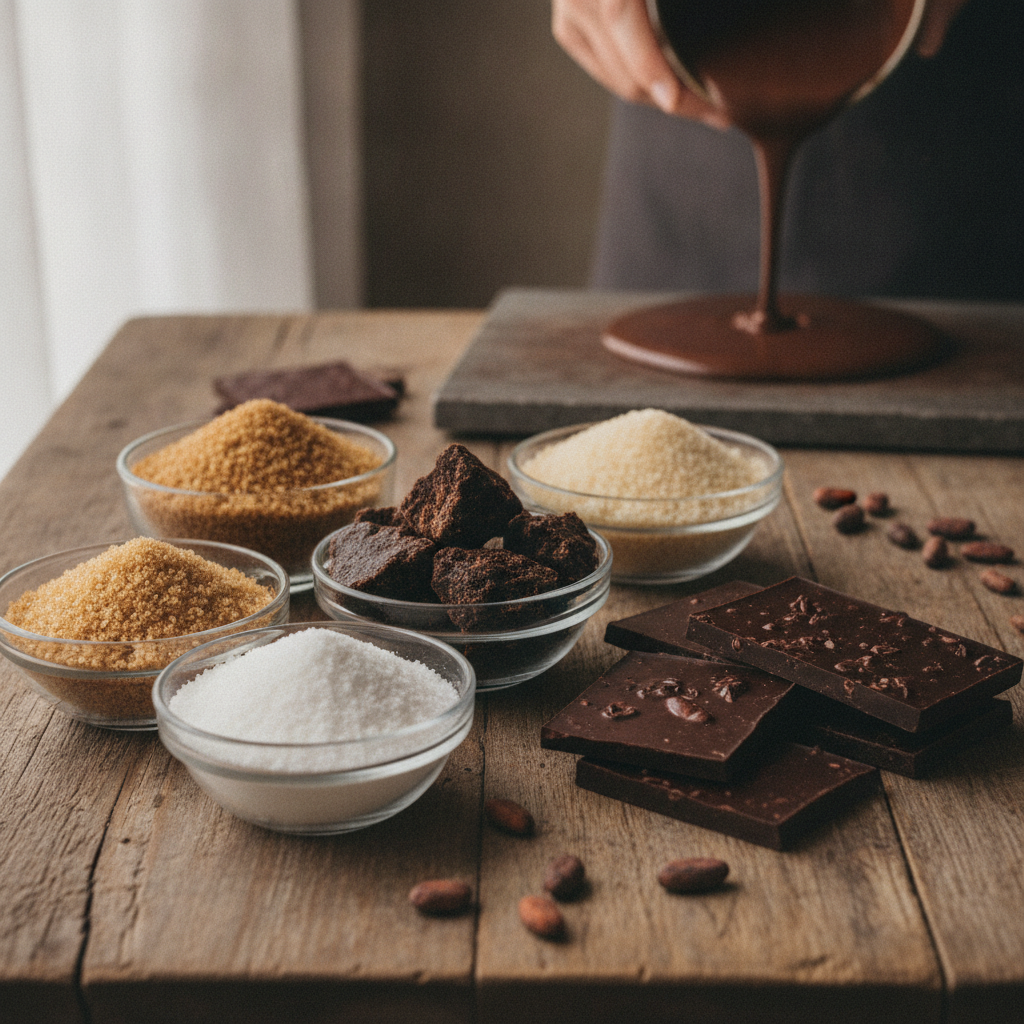高品質クラフトチョコレートに使用される砂糖の種類:風味特性ガイド | ushio-choco