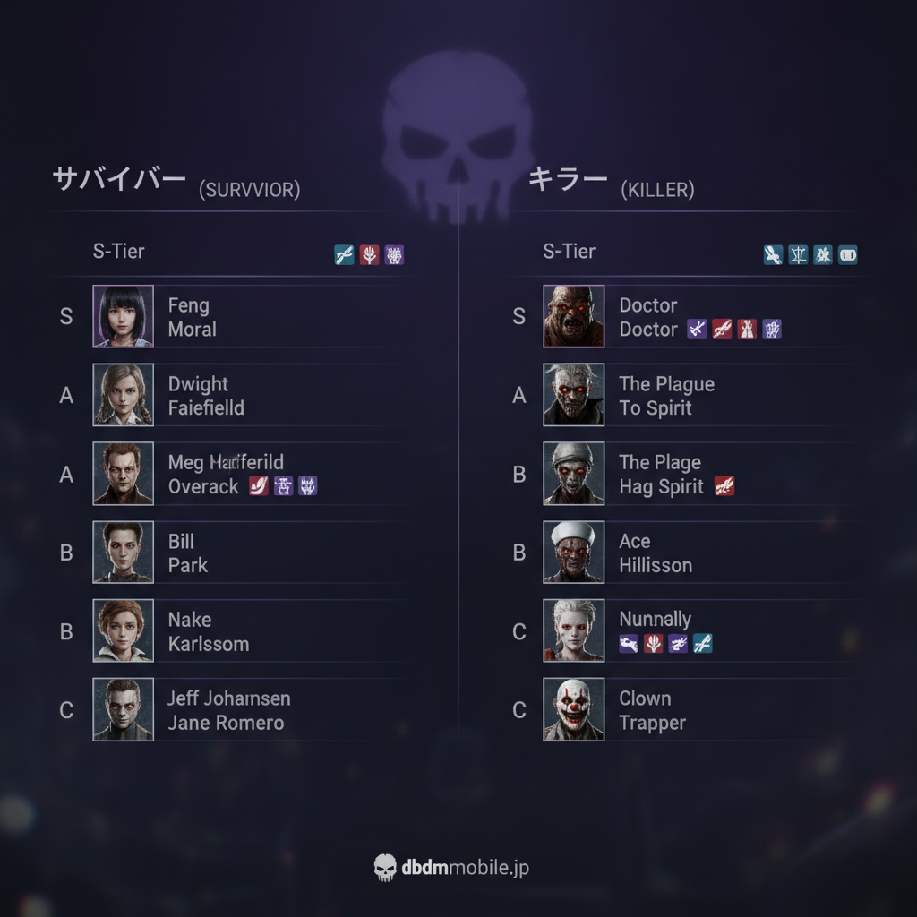 dbdモバイルで、効率的なブラッドポイント稼ぎに最適なサバイバーとキラーのランキングはありますか?