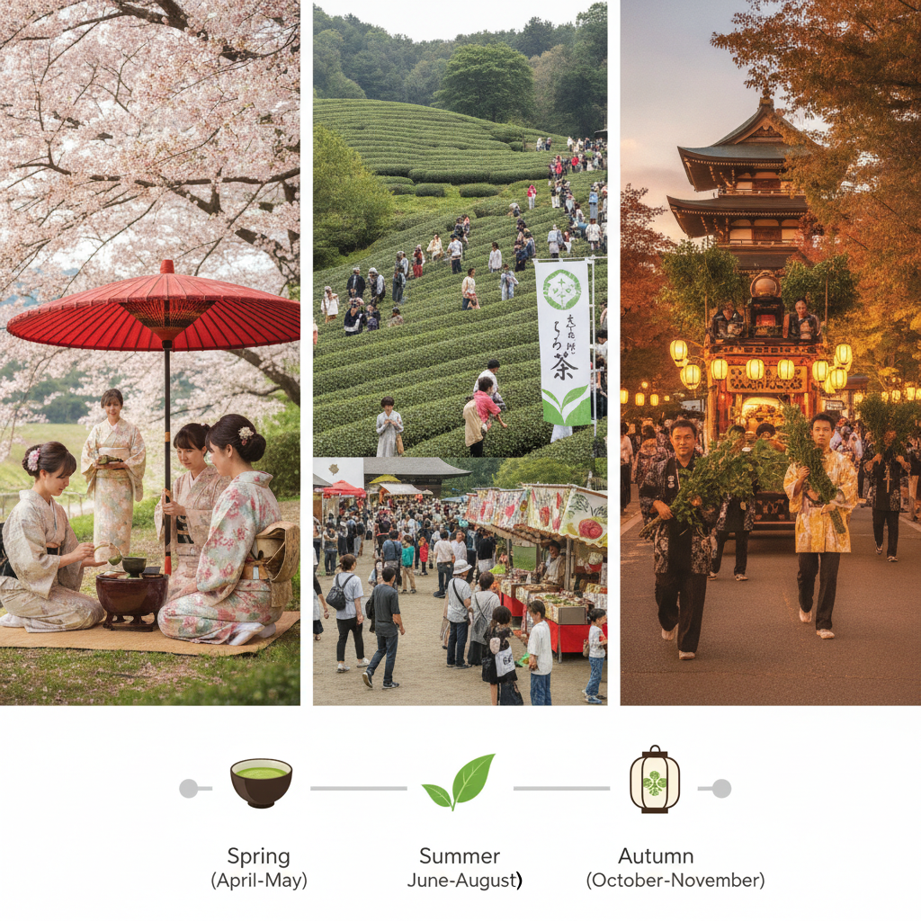 日本各地でどのような地域のお茶祭りが開催され、いつ参加できますか？