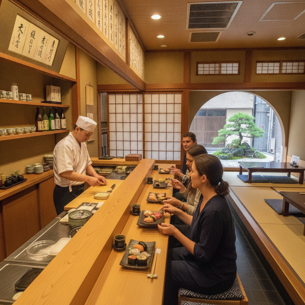 東京で訪日外国人におすすめの、伝統的な日本の食文化を体験できるユニークなレストランはどこですか?