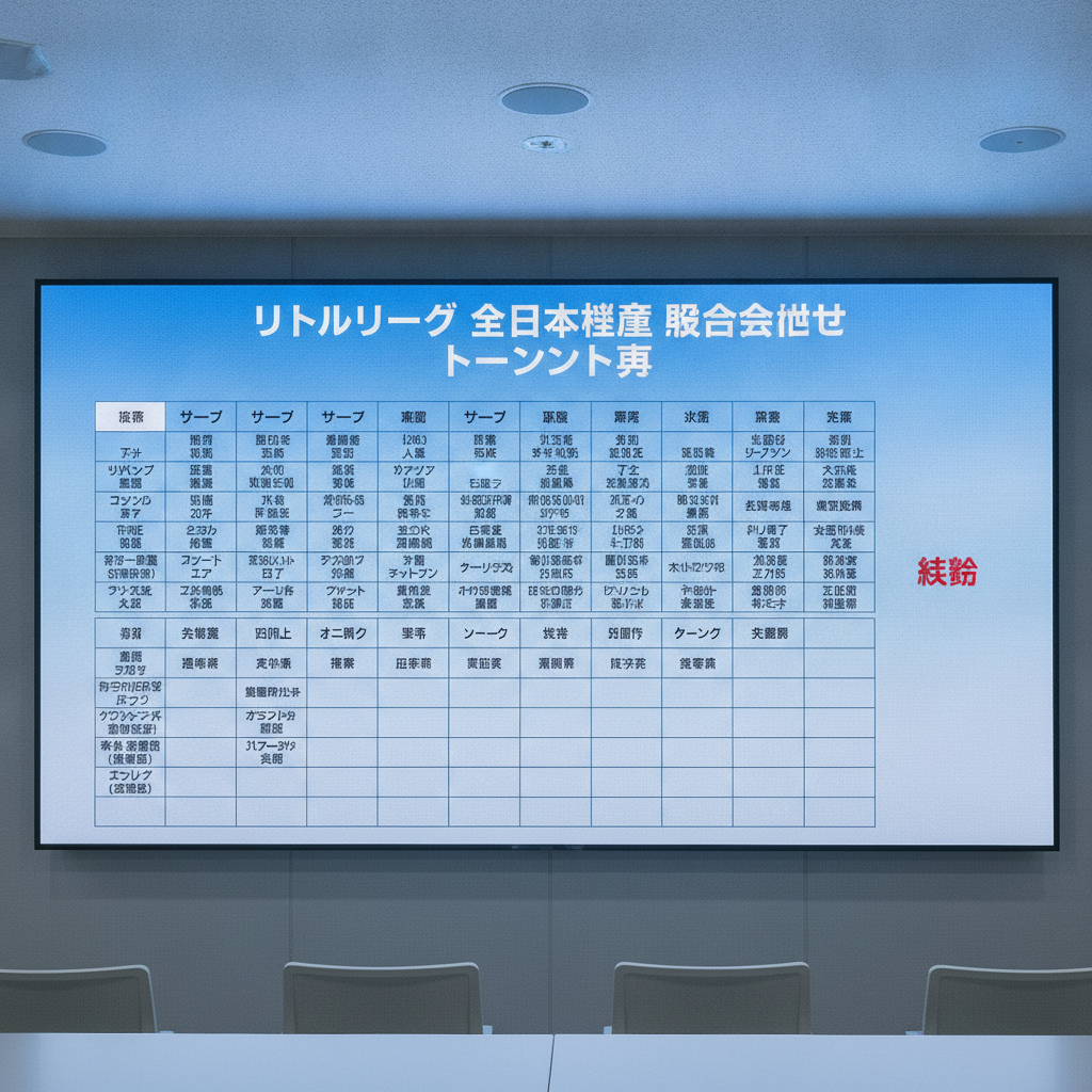 リトルリーグ 全日本選手権 組み合わせ トーナメント表