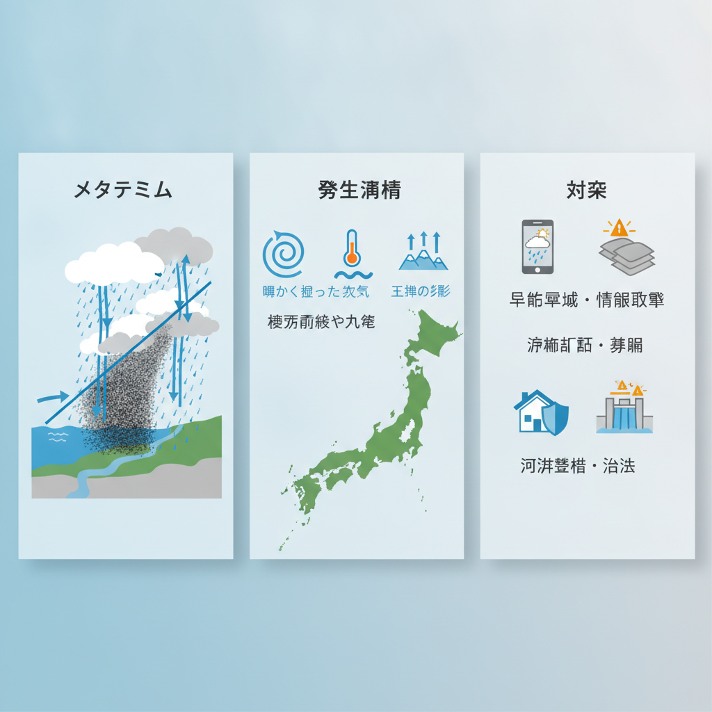 線状降水帯 メカニズム 発生条件 対策