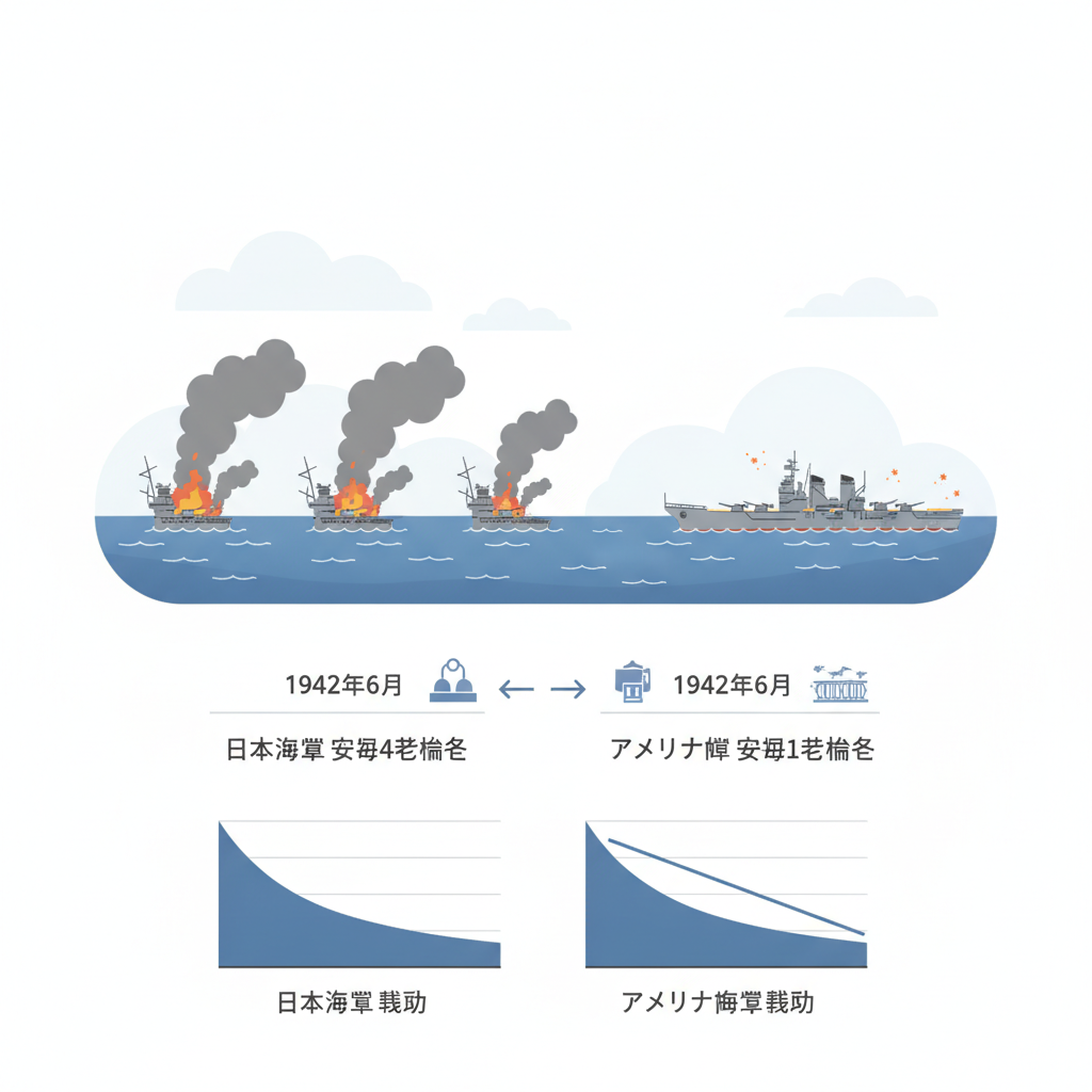 ミッドウェー海戦 空母 損失