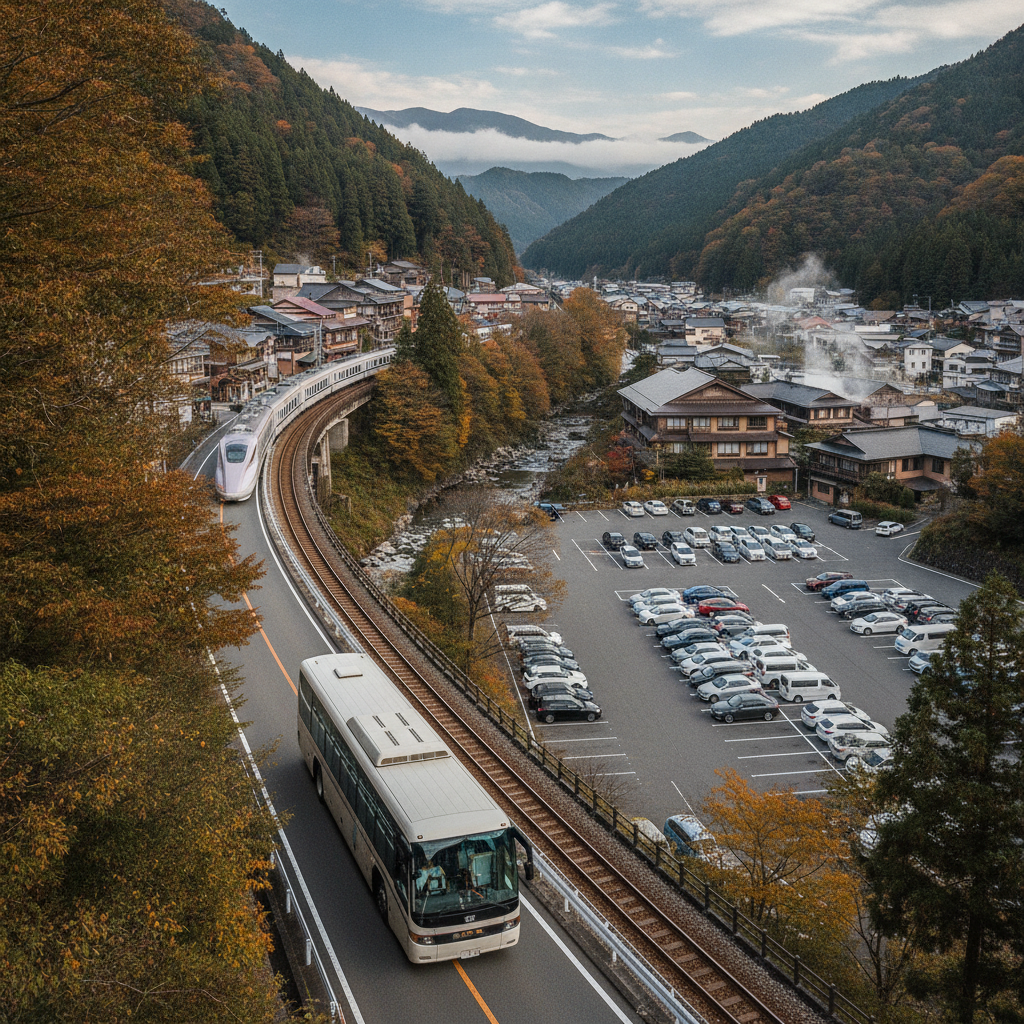 熱塩温泉 アクセス バス 電車 駐車場