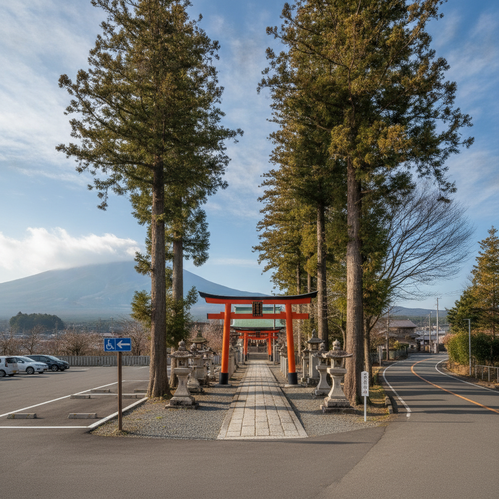 河口湖 浅間神社 アクセス 駐車場
