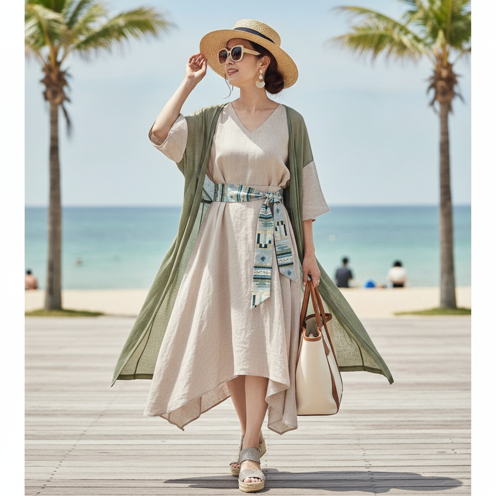 体型カバー コーデ 夏 女性