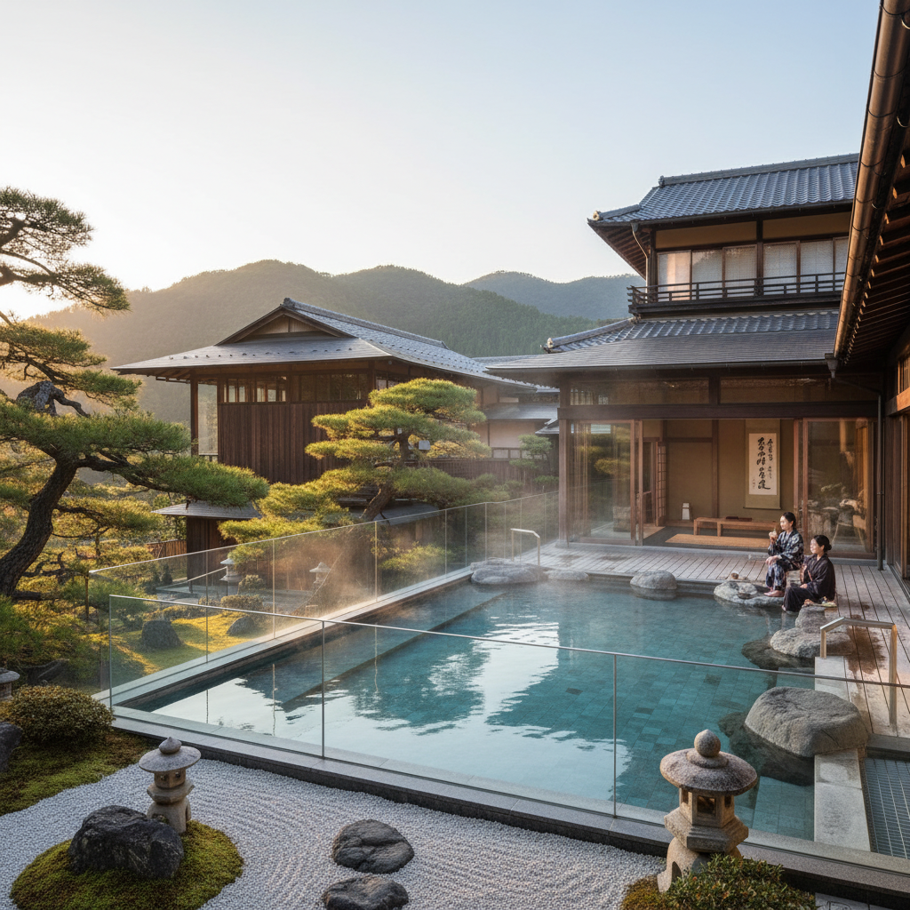 甲府の老舗旅館で味わえる、特別な温泉体験やその歴史について詳しく教えてください。