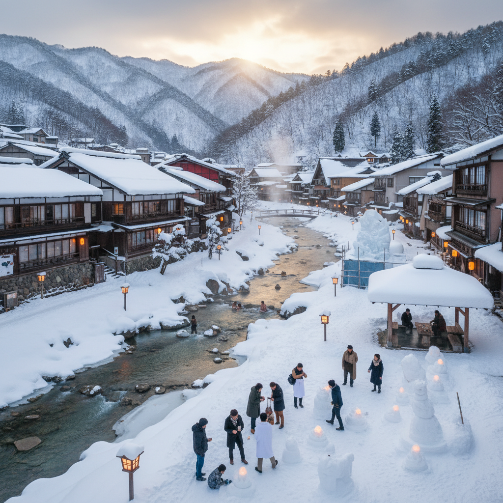 厳冬期の下部温泉で雪景色を堪能しながらできる特別な体験やイベントはありますか?