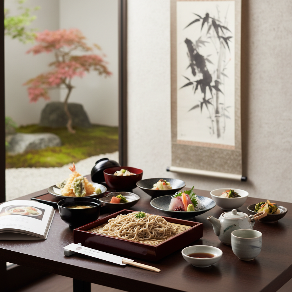 日本の伝統的な蕎麦の食体験を深めるために、他にどのような和食文化を学ぶべきですか?