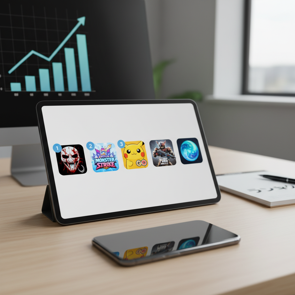 日本のApp Storeで現在人気のある無料モバイルゲームのランキング上位5つは何ですか？