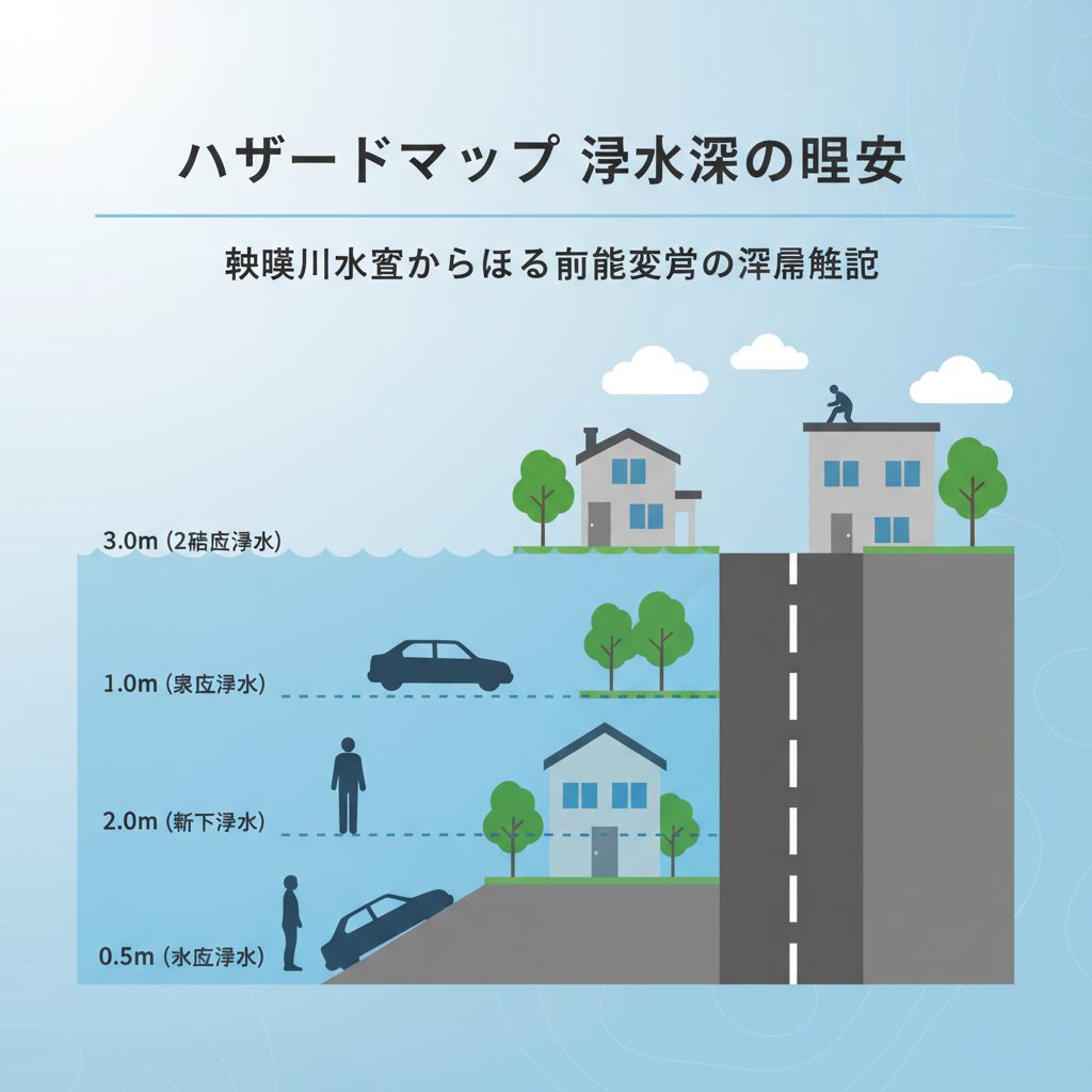 ハザードマップに掲載されている浸水深の目安とは何ですか？