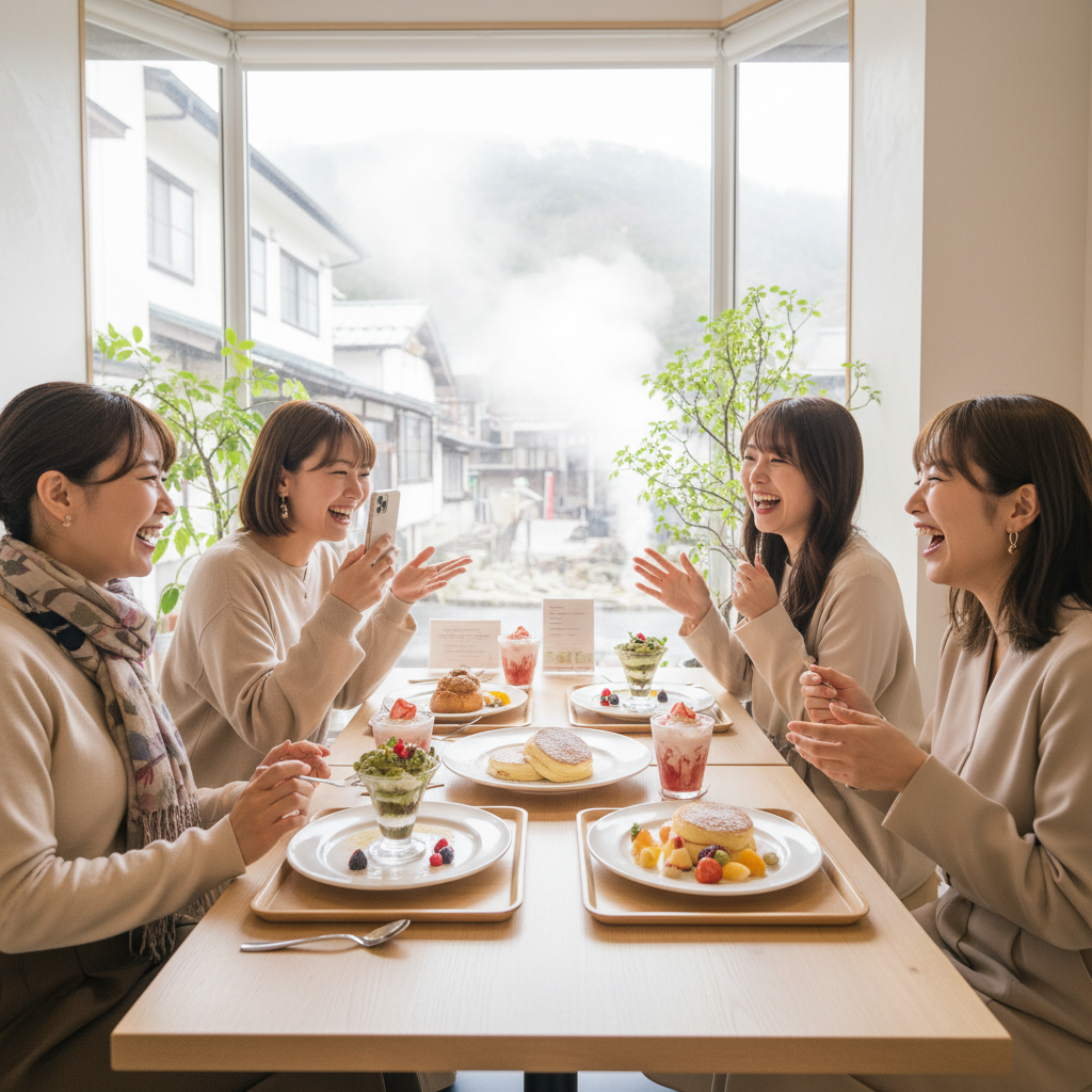 女子旅で草津温泉を訪れる際におすすめのおしゃれなカフェやスイーツ店はありますか？