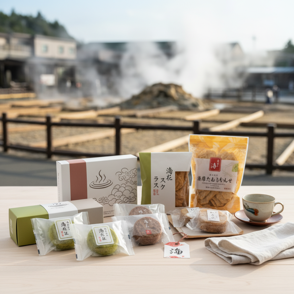 草津温泉の湯畑近くで買える、友人や家族に喜ばれる人気のお菓子土産は何ですか？