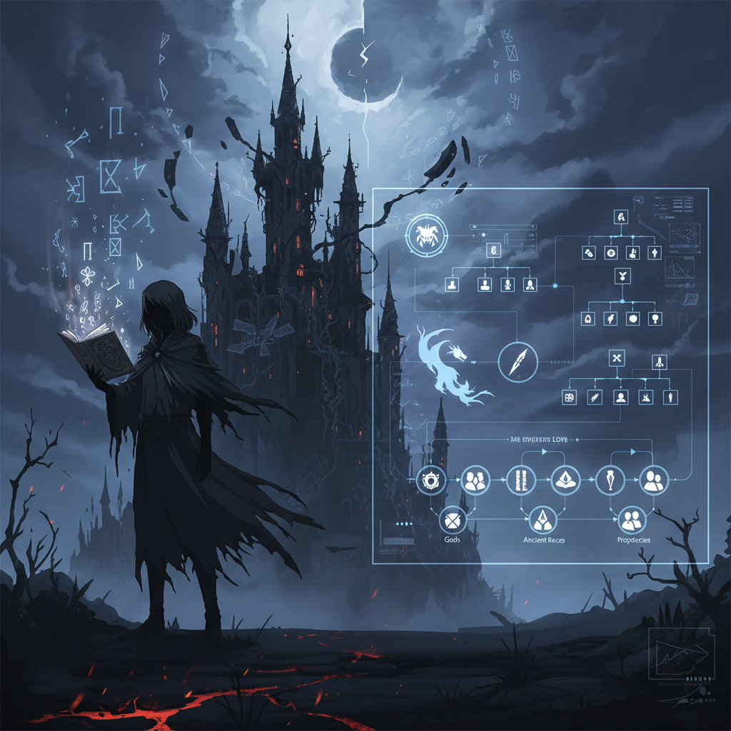 深い世界観が特徴のダークファンタジーアニメで、物語の裏設定を分かりやすく解説しているものは？